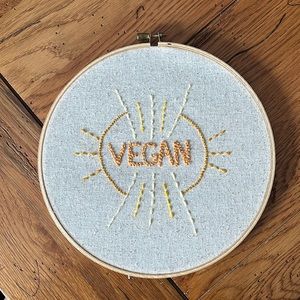 Hand embroidered VEGAN wall hanging